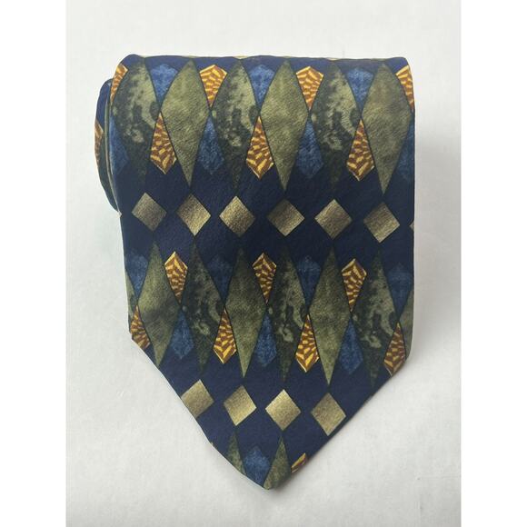 Cocktail Collections by Stonehedge Silk Necktie Chardonnay Geometric Multi-Color - Picture 1 of 9